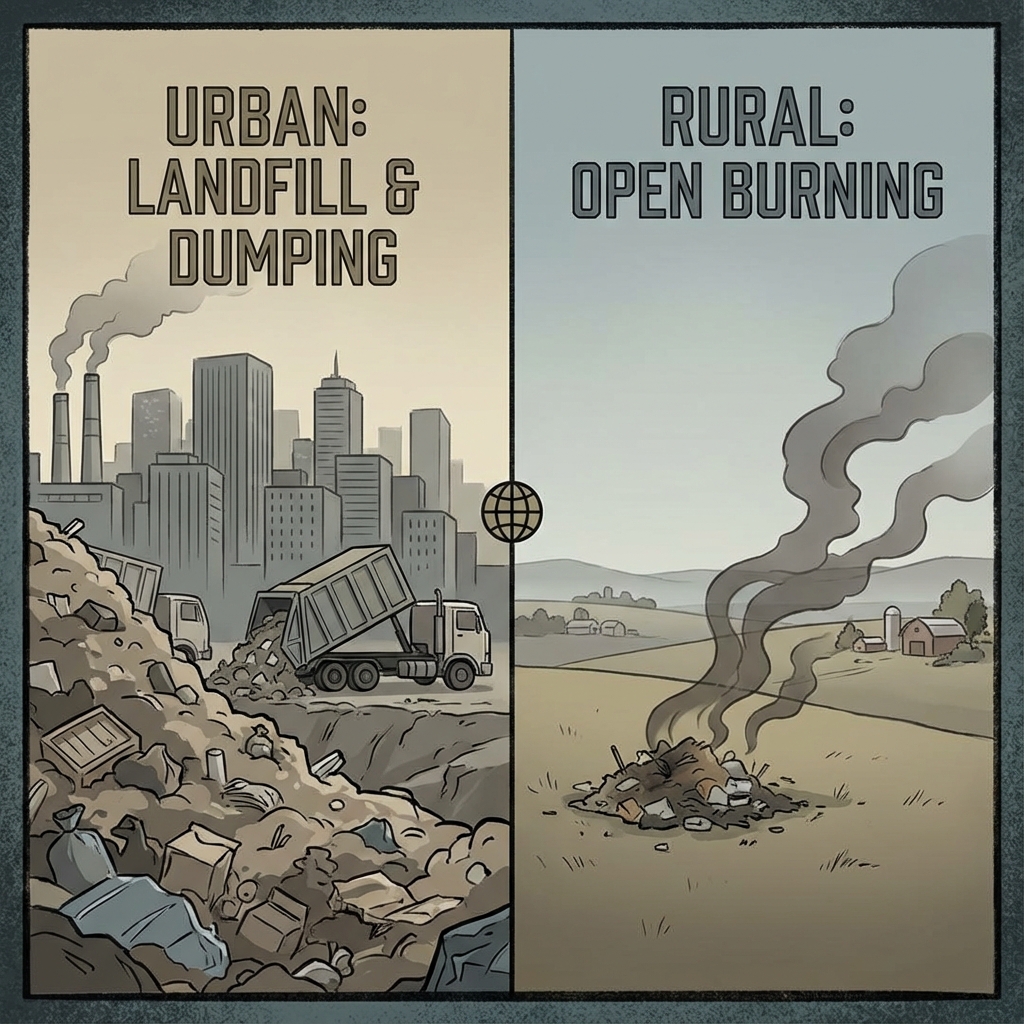 Urban dumping vs Rural burning