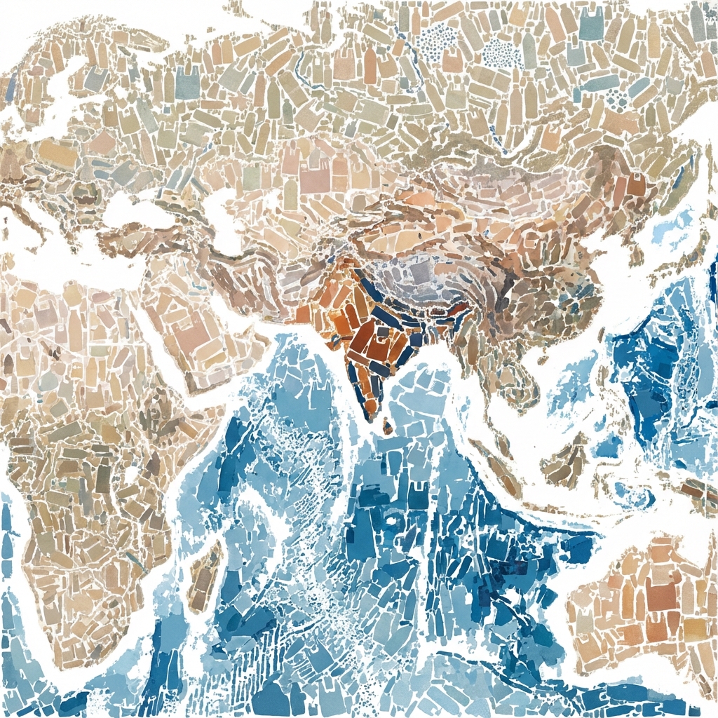 World map of plastic waste